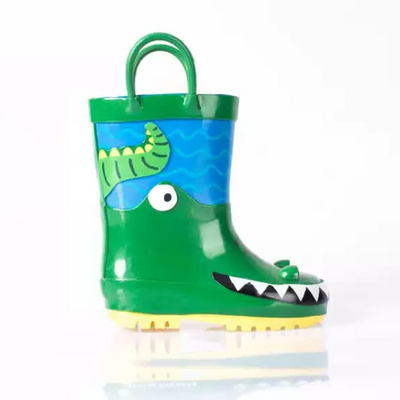 Gumboots Kids Rubber Wellies With Handle Cartoon Rain Boots Kids Gumboots Wholesale