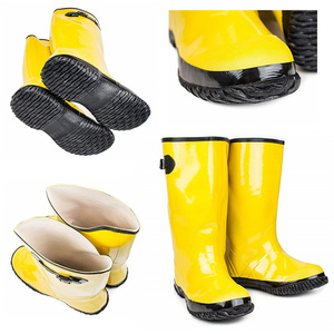 Hot Sale Wholesale Customized Oil Acid Resistant Waterproof Non Slip Men Yellow Rain Over-shoes Rubber Slush Boots