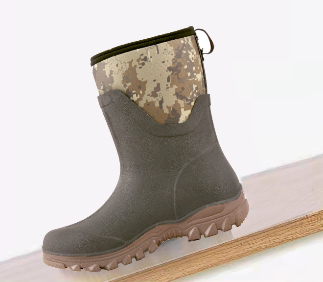 High Quality Camouflage Waterproof Long short Neoprene Rubber Hunting Boots For Men