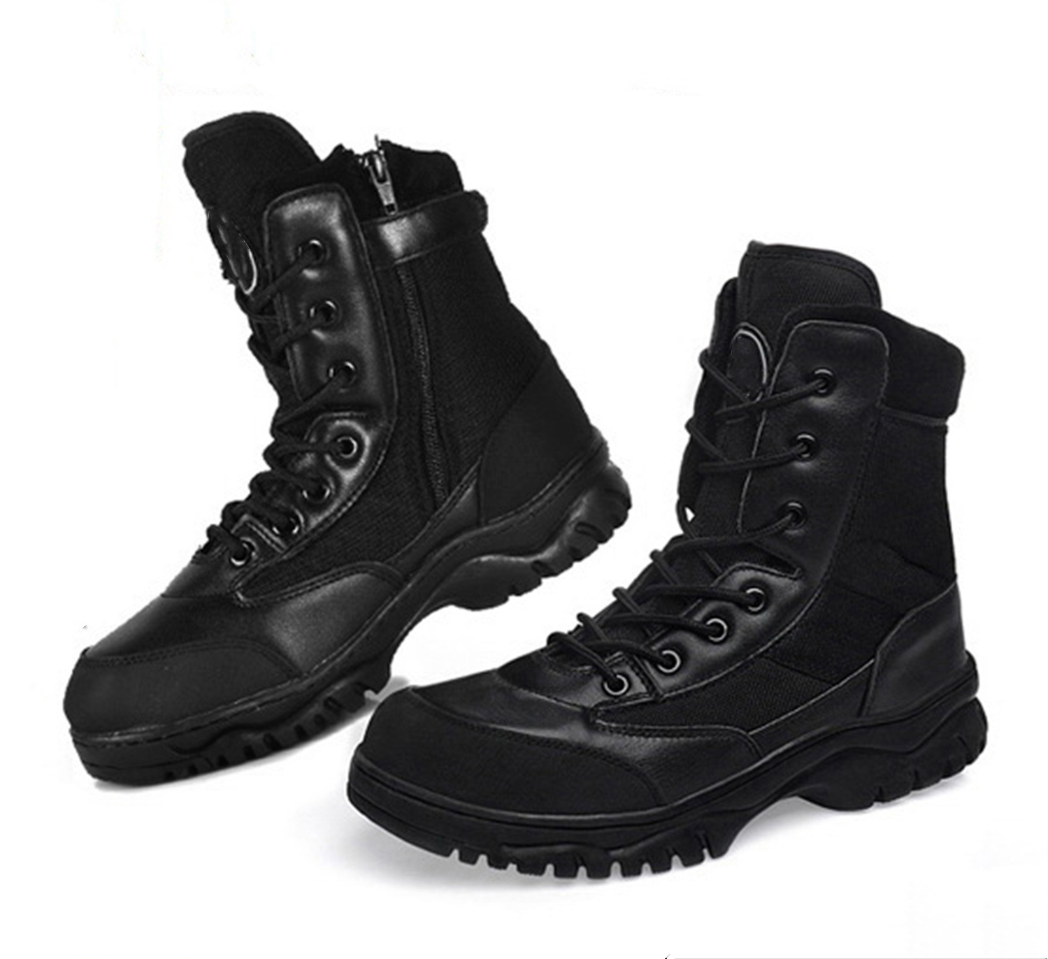 Waterproof Work Boots Men's Tactical Boots Slip Resistant Men Safety Shoes high Ankle Lightweight Black Combat Boots