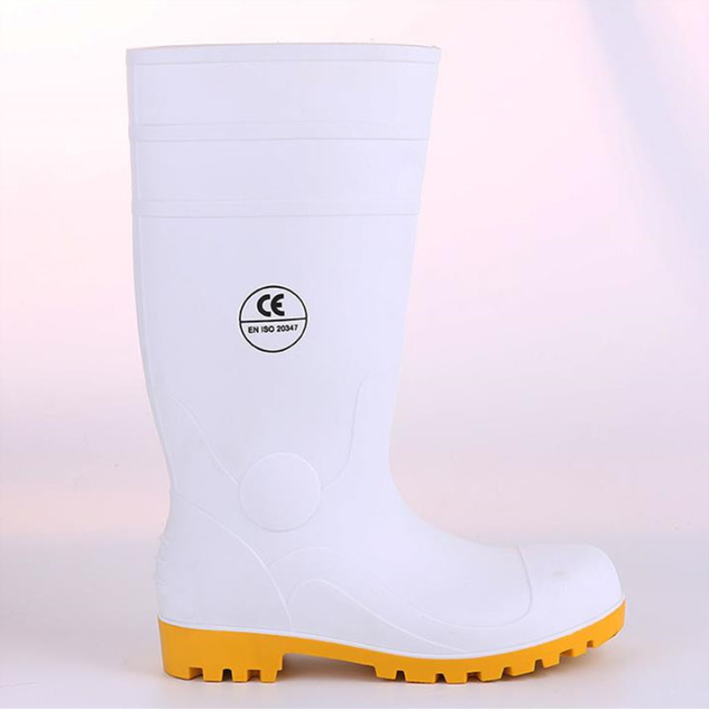 Men CE Standard OEM Anti-slip PVC Safety Steel Toe Rain Boots