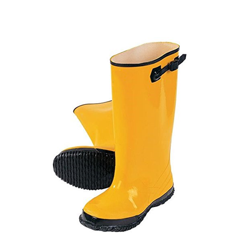 Hot Sale Wholesale Customized Oil Acid Resistant Waterproof Non Slip Men Yellow Rain Over-shoes Rubber Slush Boots