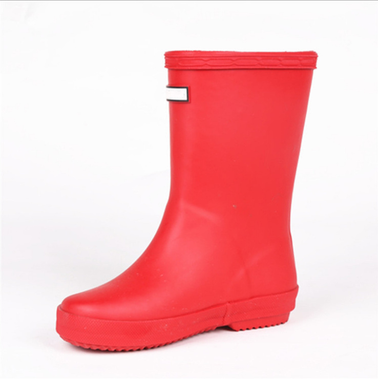 Colorful Anti-slip Short Waterproof Popular Simple Kids Wellies Children Rubber Rain Boots