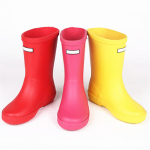 Colorful Anti-slip Short Waterproof Popular Simple Kids Wellies Children Rubber Rain Boots