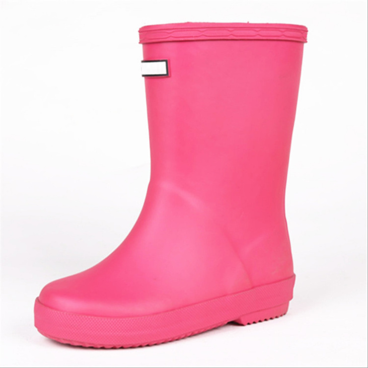 Colorful Anti-slip Short Waterproof Popular Simple Kids Wellies Children Rubber Rain Boots