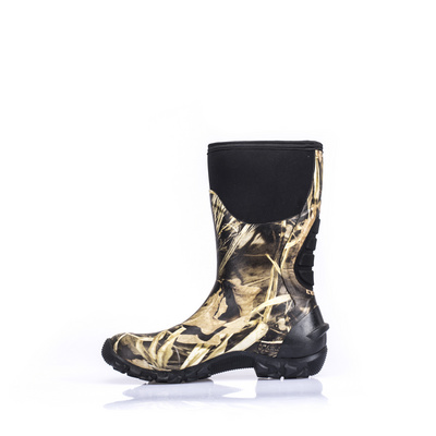 Neoprene Camo Print Men's Ladies Anti-Slip Waterproof Half Boots Wear-Resistant Rain Boots Hunting Boots