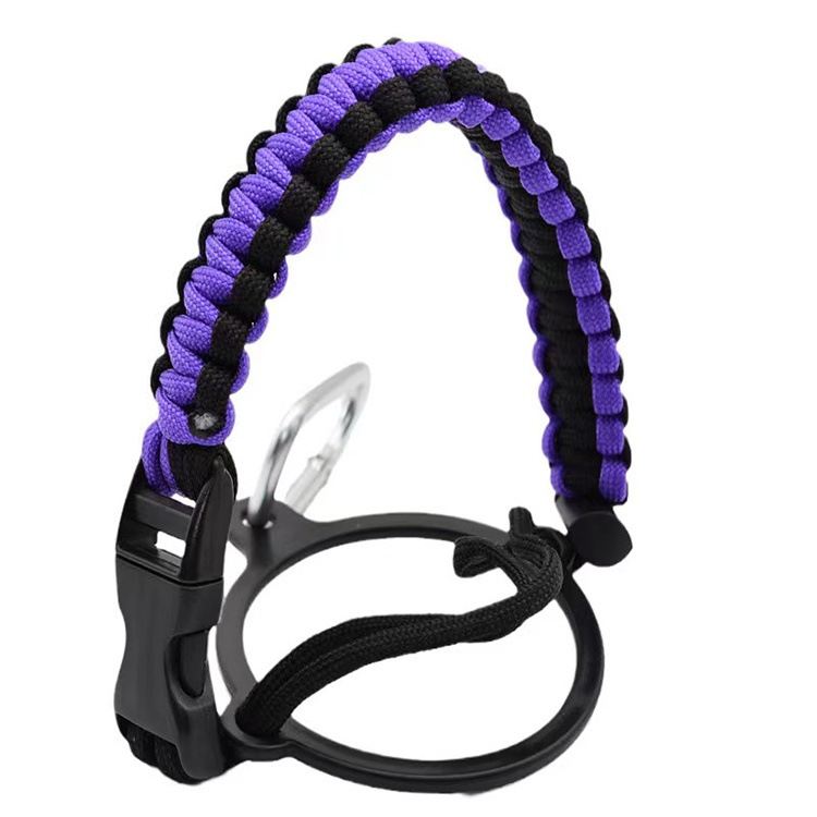 Survival Strap Cord Safety Outdoor Hand Made Wide Mouth Bottles Para Cord Carrier Polyester Strap