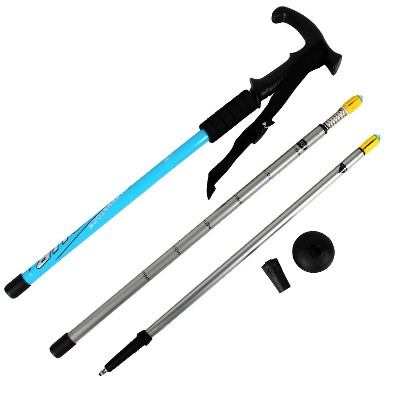 Outdoor aluminum telescopic hiking stick hiking cane for camping walking stick handles cane