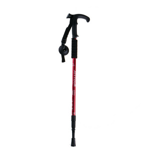 Outdoor aluminum telescopic hiking stick hiking cane for camping walking stick handles cane