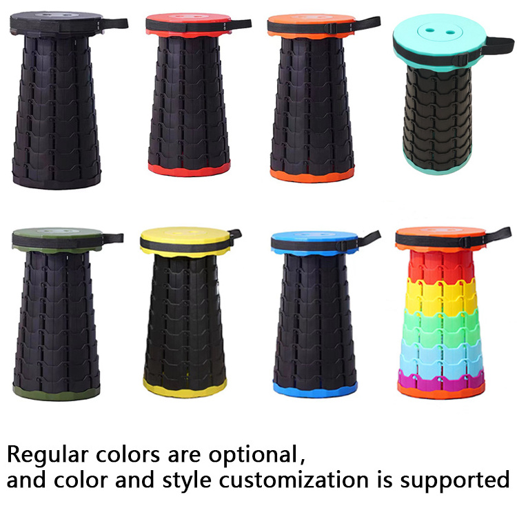 XIWANG Outdoor plastic portable foldable step travel stool modern outdoor stools for sitting round adjustable stool