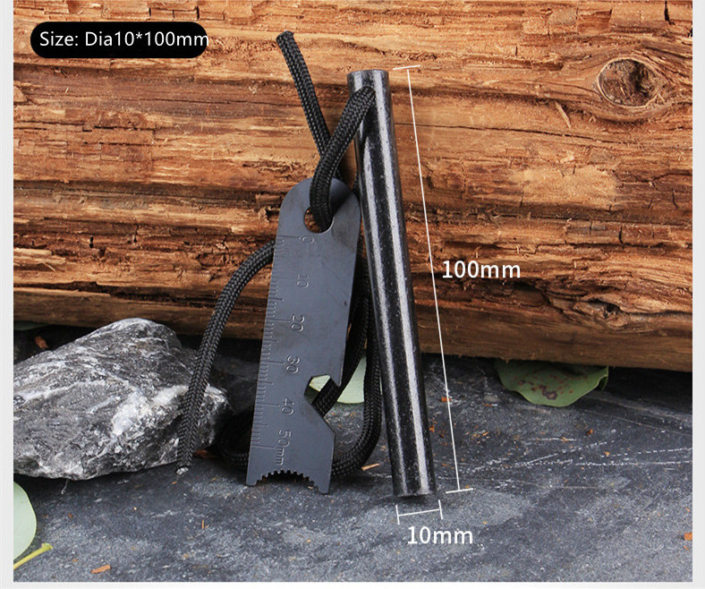 Dia12.7*127mm camping magnesium flint fire starter survival tools fire starter tool fire starting lighter survival tools