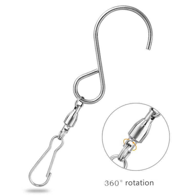 360 Degree Rotating Wind Spinner Swivel Hooks Hanging Crystal Twisters S Hooks Stainless Steel Wind Spinner Swivel Hook Clips