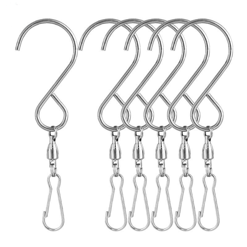 360 Degree Rotating Wind Spinner Swivel Hooks Hanging Crystal Twisters S Hooks Stainless Steel Wind Spinner Swivel Hook Clips