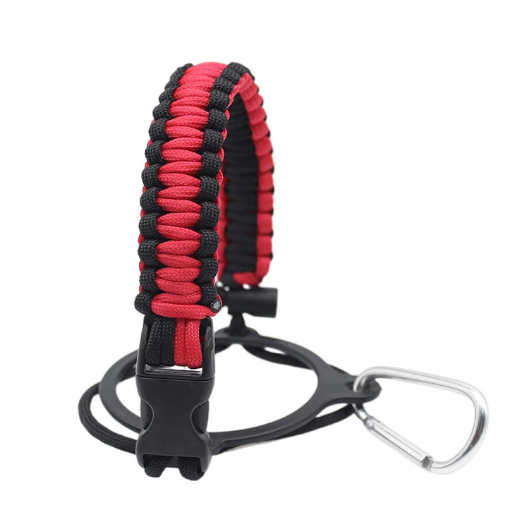 Survival Strap Cord Safety Outdoor Hand Made Wide Mouth Bottles Para Cord Carrier Polyester Strap