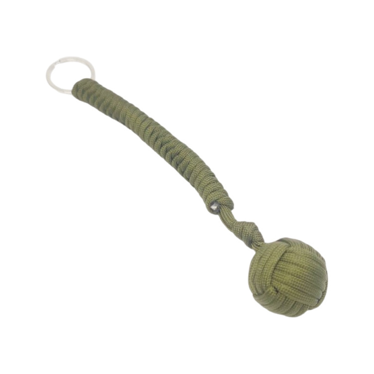 Camping Tactical Survival Self Defense Monkey Fist With Steel Ball Self Defense Monkey Ball Keychain