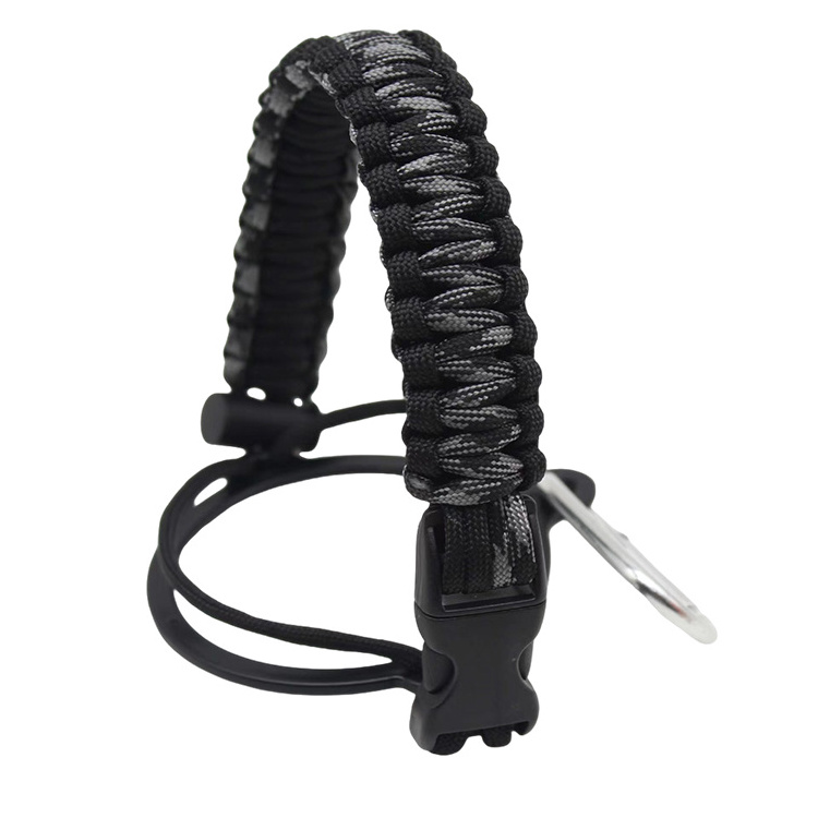 Survival Strap Cord Safety Outdoor Hand Made Wide Mouth Bottles Para Cord Carrier Polyester Strap