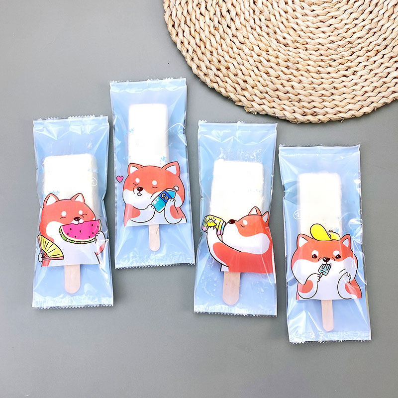 Disposable Biodegradable Custom Printed Ice Lolly Pop  Plastic Tube Package Wrappers Holder Packaging Popsicle Bags