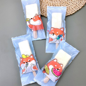 Disposable Biodegradable Custom Printed Ice Lolly Pop  Plastic Tube Package Wrappers Holder Packaging Popsicle Bags