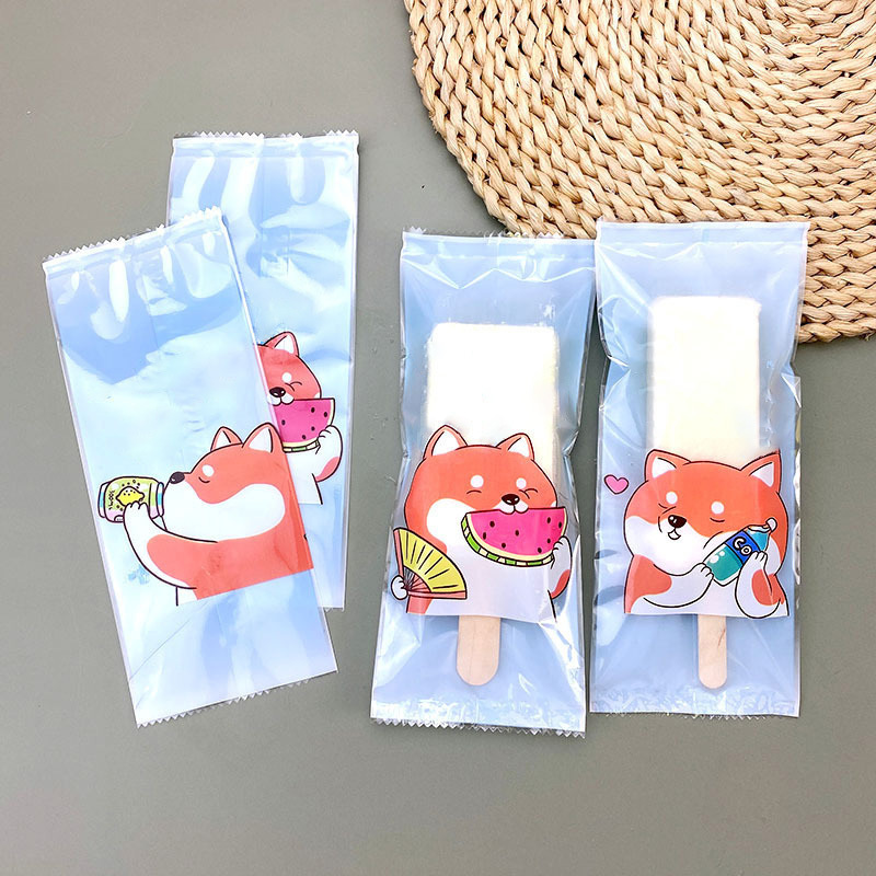 Disposable Biodegradable Custom Printed Ice Lolly Pop  Plastic Tube Package Wrappers Holder Packaging Popsicle Bags