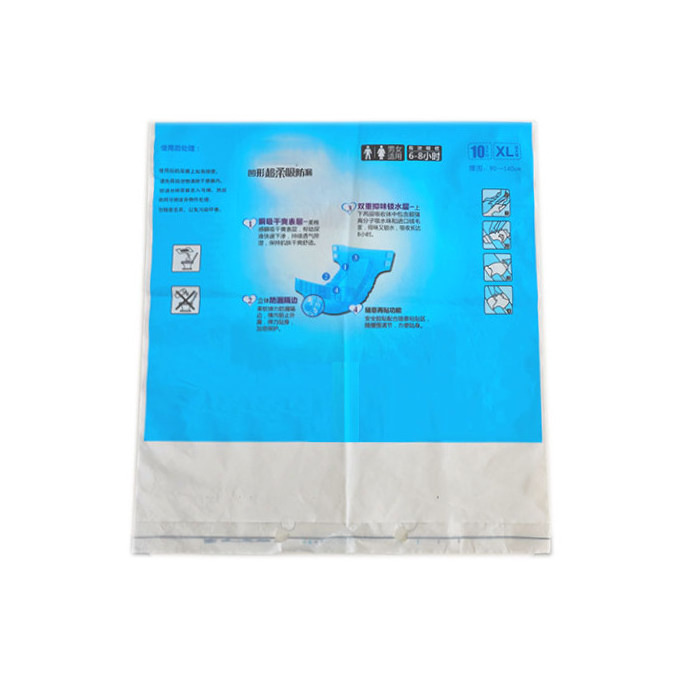 Wholesale Customize Large Capacity Handle Adult Diaper Plastic Pouch Easy Tear Design Bearing Capacity Oversize Diaper Packaging