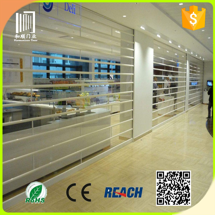 Bulletproof polycarbonate electric roll up door/ crystal roller shutter