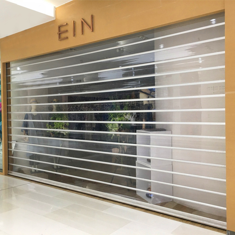 morden style clear polycarbonate rolling up door Transparent roller shutter shop front doors