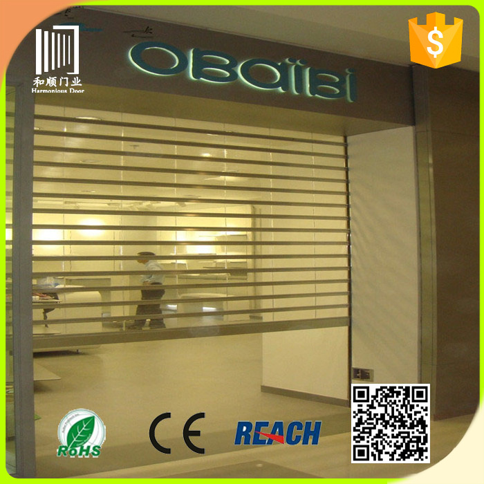 Polycarbonate shop front door designs/ transparent roller shutter