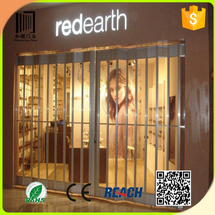 Transparent Folding Shutter Doors/Bifold commercial doors/interior accordion folding door