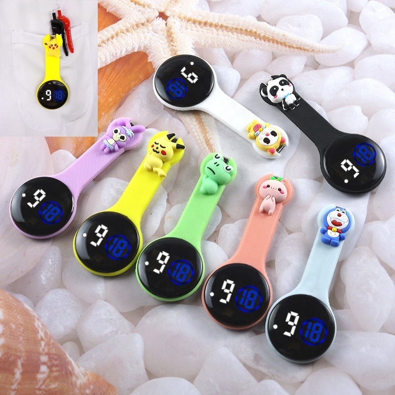 wholesale waterproof dolls digital Nurse Brooch Fob Watch clip brooch cartoon digital nurses breast watch