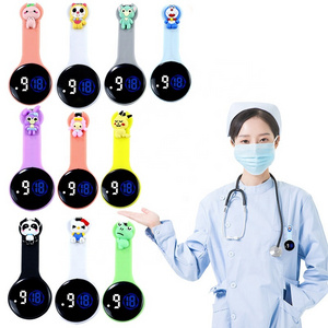 wholesale waterproof dolls digital Nurse Brooch Fob Watch clip brooch cartoon digital nurses breast watch