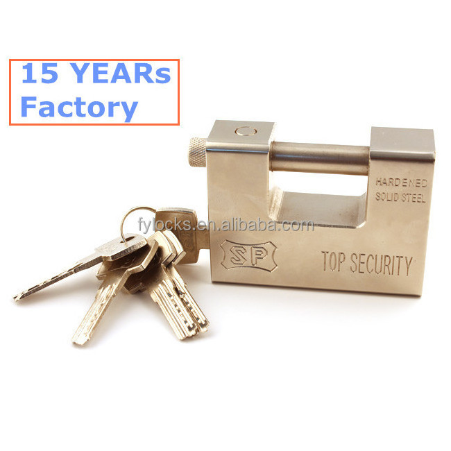 Rectangular iron padlock; heavy duty iron padlock