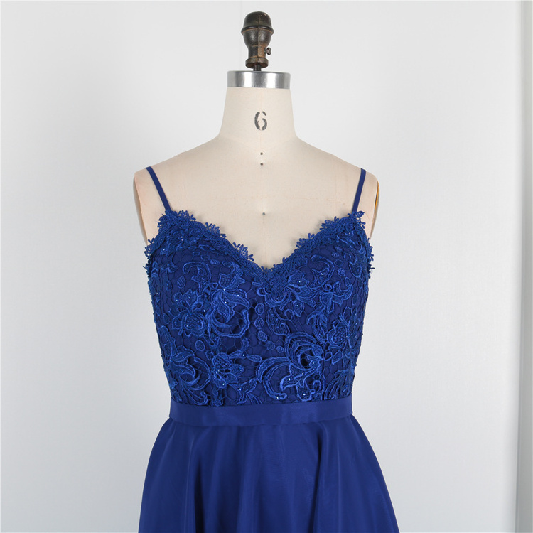 Fashion Vintage Lace Chiffon Spaghetti Straps High Low Cocktail Dresses Evening Wear Short Cocktail Dresses