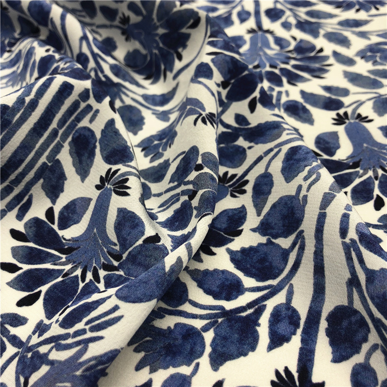 High quality silk cotton strip custom pattern digital printing silk rayon velvet tissue burnout fabric