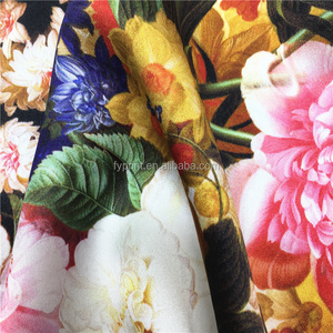 Digital print duchess satin chinese silk fabric