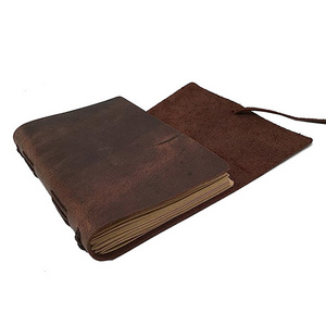 Wholesale Manufacturers Leather Customizable Hardcover Journals Printing Custom Notebooks genuine leather bound diary