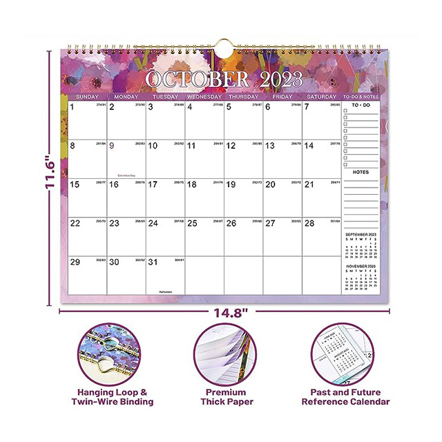 Customized calendario full color landscape calendar wall calendar printing custom calendrier mural 2025