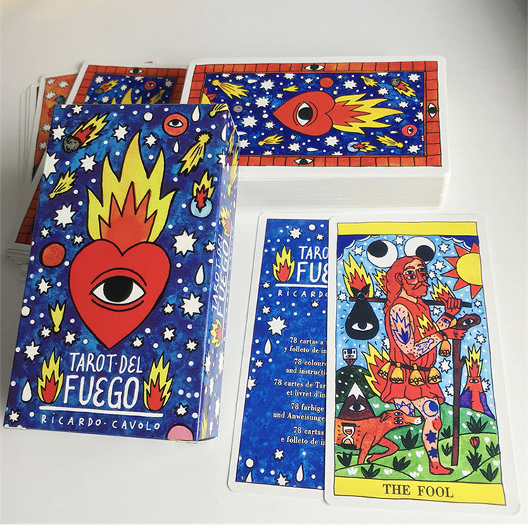 Both Side Custom Foil Packaging Large Tarot Cards With Guide Book