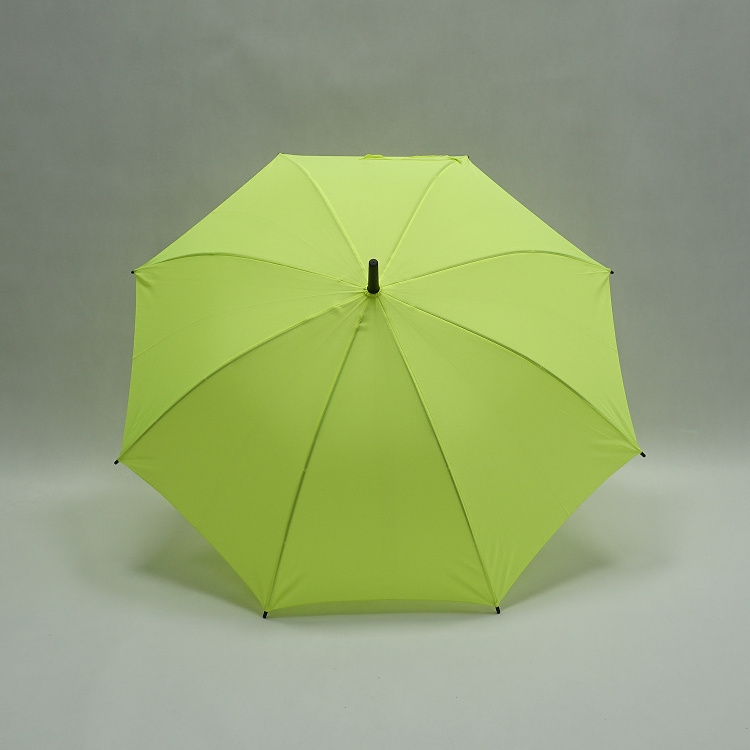 Semi-Automatic Straight Umbrella Fluo Yellow J-Handle with Customer Logo Promotion and Election Umbrella