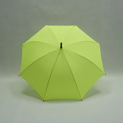 Semi-Automatic Straight Umbrella Fluo Yellow J-Handle with Customer Logo Promotion and Election Umbrella