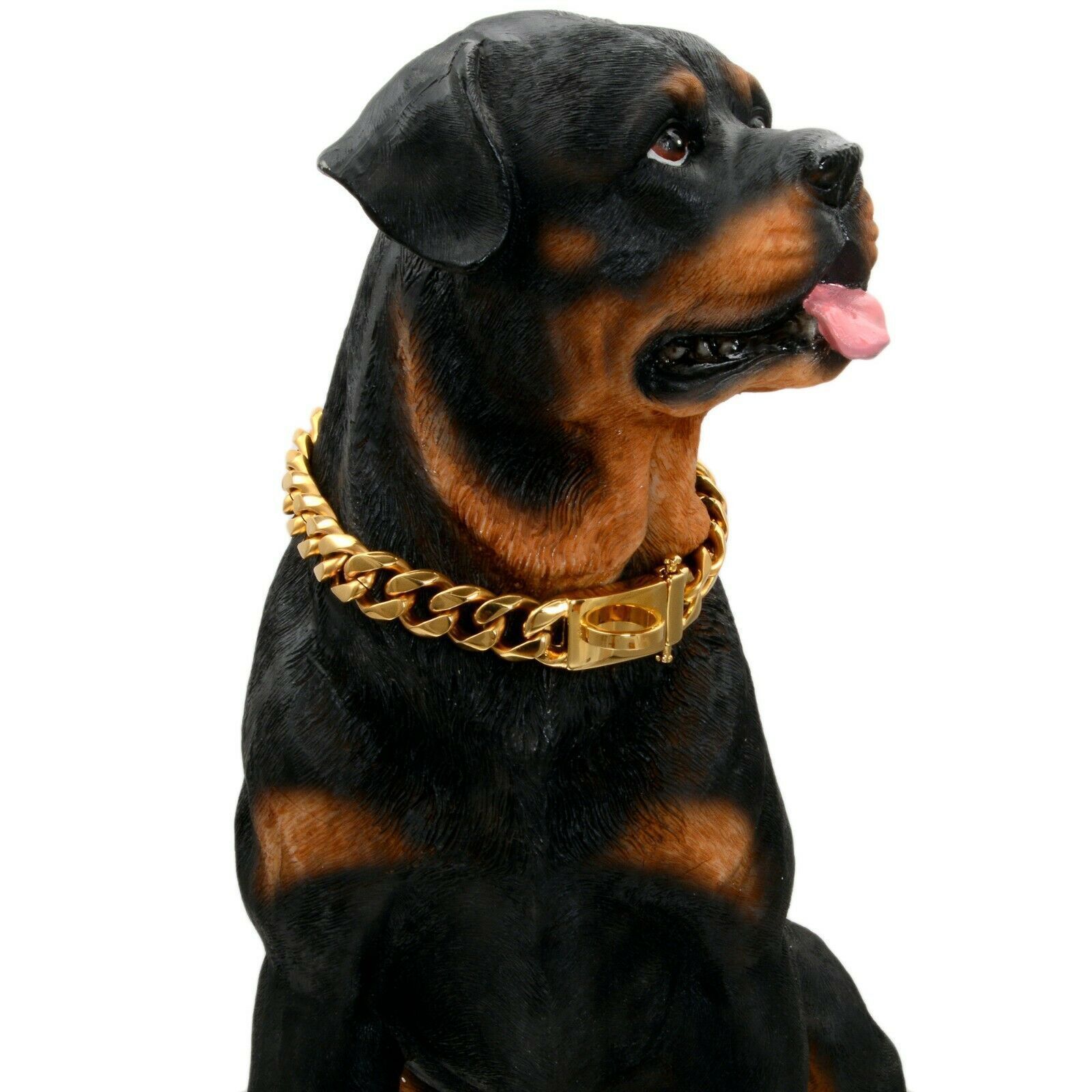 15mm Heavy Duty Stainless Steel Chain Gold Silver Dog Collar for Pitbull Bulldog