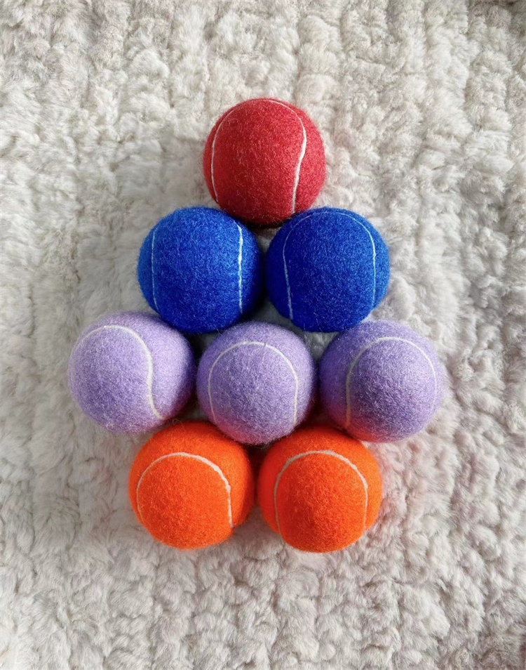 Factory price customized logo multiple colors rubber dog interactive chew toys pet tennis ball for training logo dog ball