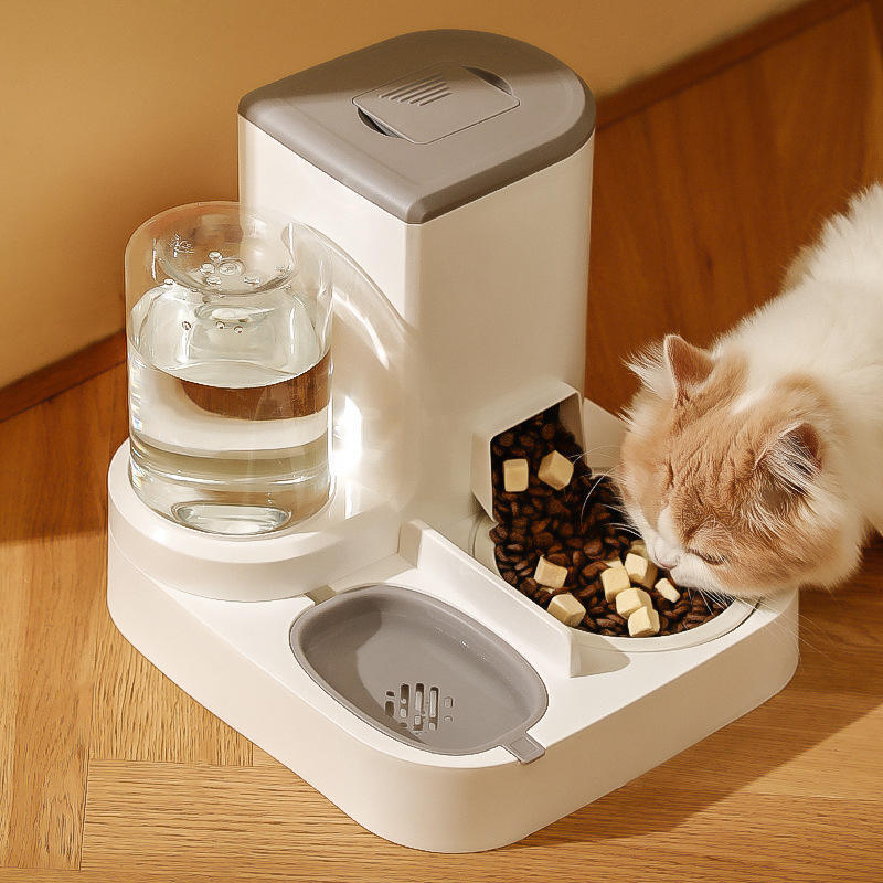 Wholesale Family Automatic Cat Feeder Pet Bowls Dispenser Stainless Steel Bowls Cat Dog Pet Feeder Automatic