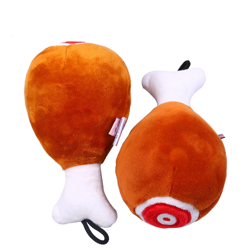 2024 Factory Creative Plush Custom-made Wholesale Pet Toys Big Chicken Leg Toys Bite-resistant Sounding Dog Toy