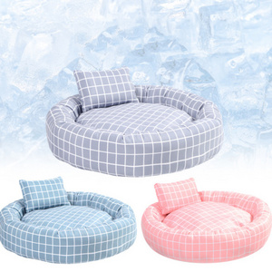 Pet Supplies Winter Plaid Pet Nest Small Round Nest with Pillow Cat Den Dog Kennel Bed