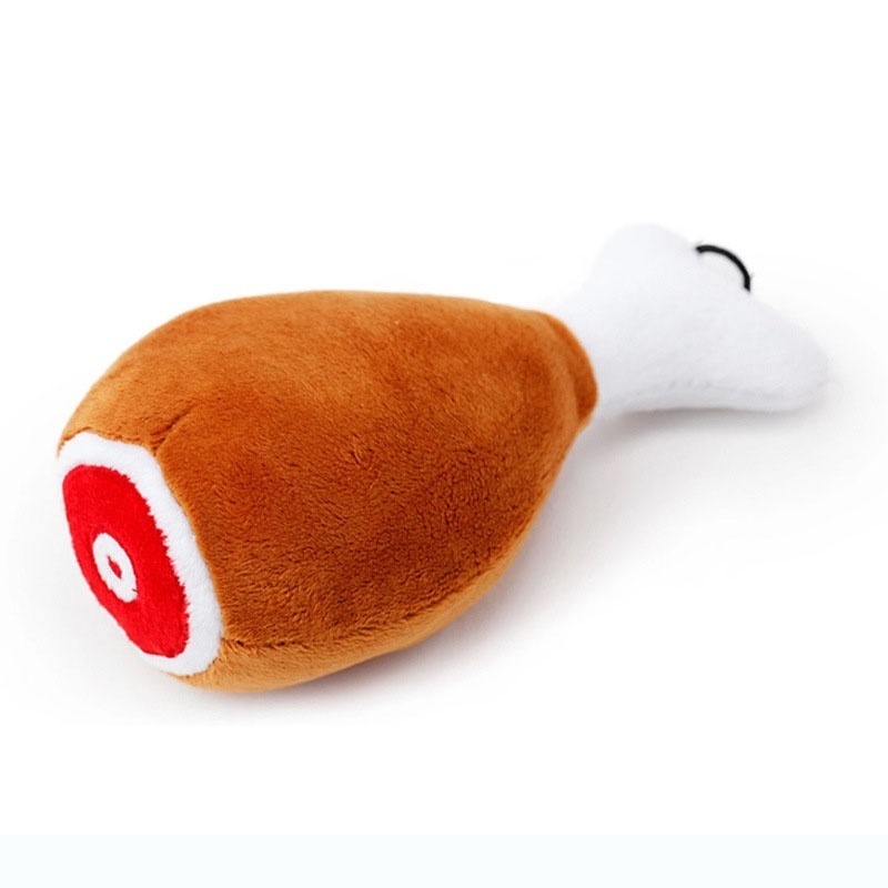 2024 Factory Creative Plush Custom-made Wholesale Pet Toys Big Chicken Leg Toys Bite-resistant Sounding Dog Toy