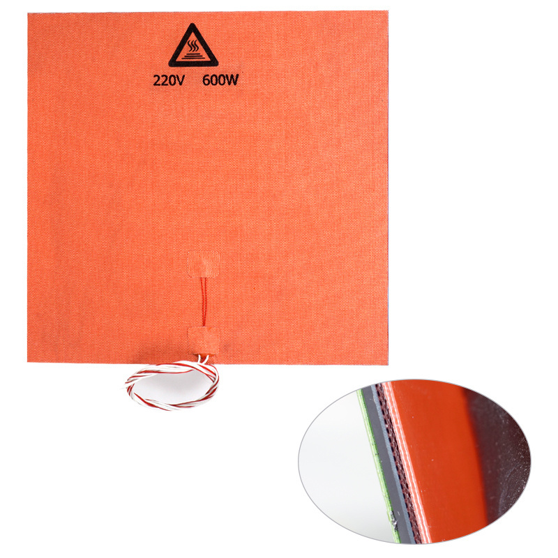 Silicone Mat Customized size Silicone Heater Pad Silicone Heater With Thermistor NTC 100K 3M Adhesive for 3D printer Heat bed