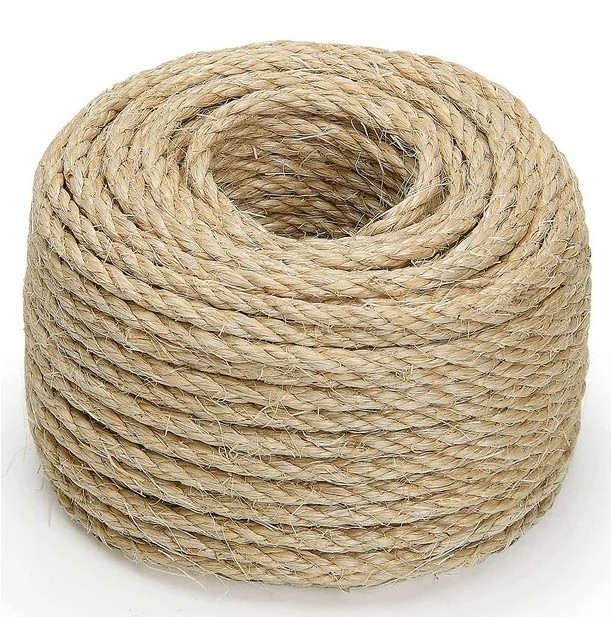 Wholesale  Natural Color Sisal Fiber Sisal Rope 6mm Twisted Rope Sisal