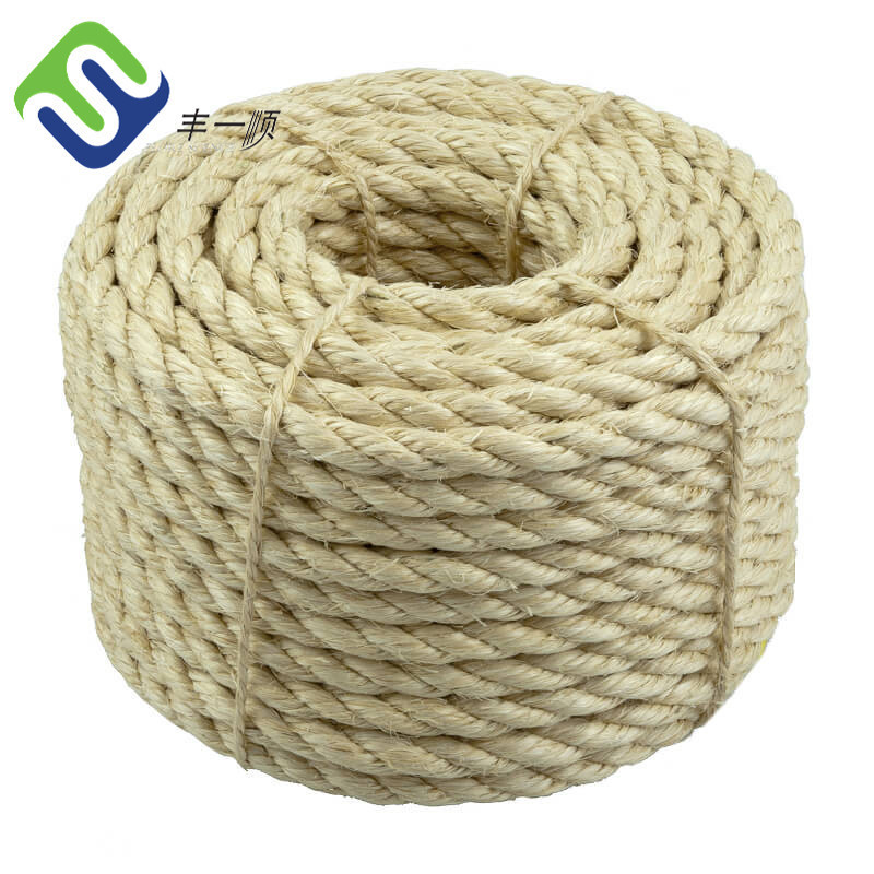 3 Strand Twisted Natural Bleached Sisal Rope Cat Tree Sisal Rope 6mm 8mm For Cat Climbing Frame