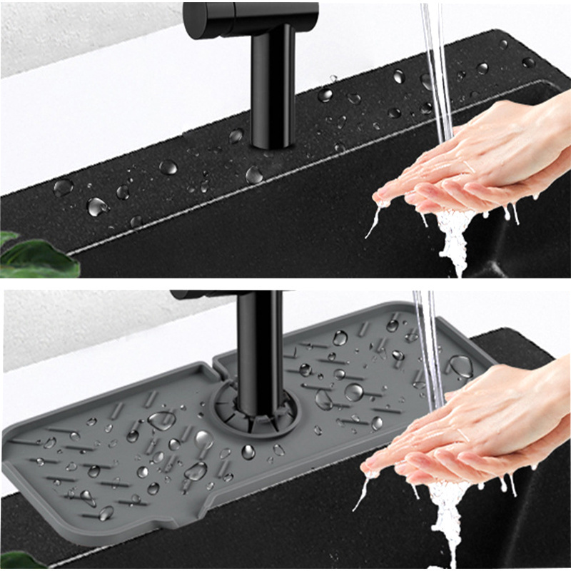 Hot sale  Kitchen Sink Accessories Faucet Splash Guard Silicone Faucet Handle Drip Catcher Tray