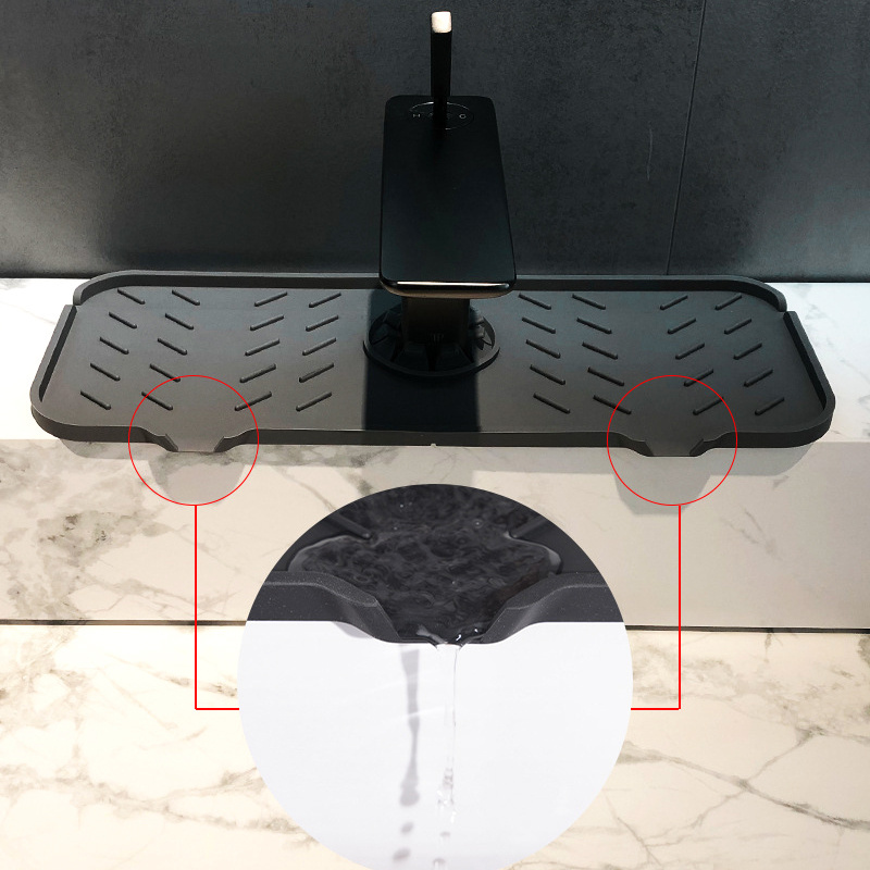 Hot sale  Kitchen Sink Accessories Faucet Splash Guard Silicone Faucet Handle Drip Catcher Tray